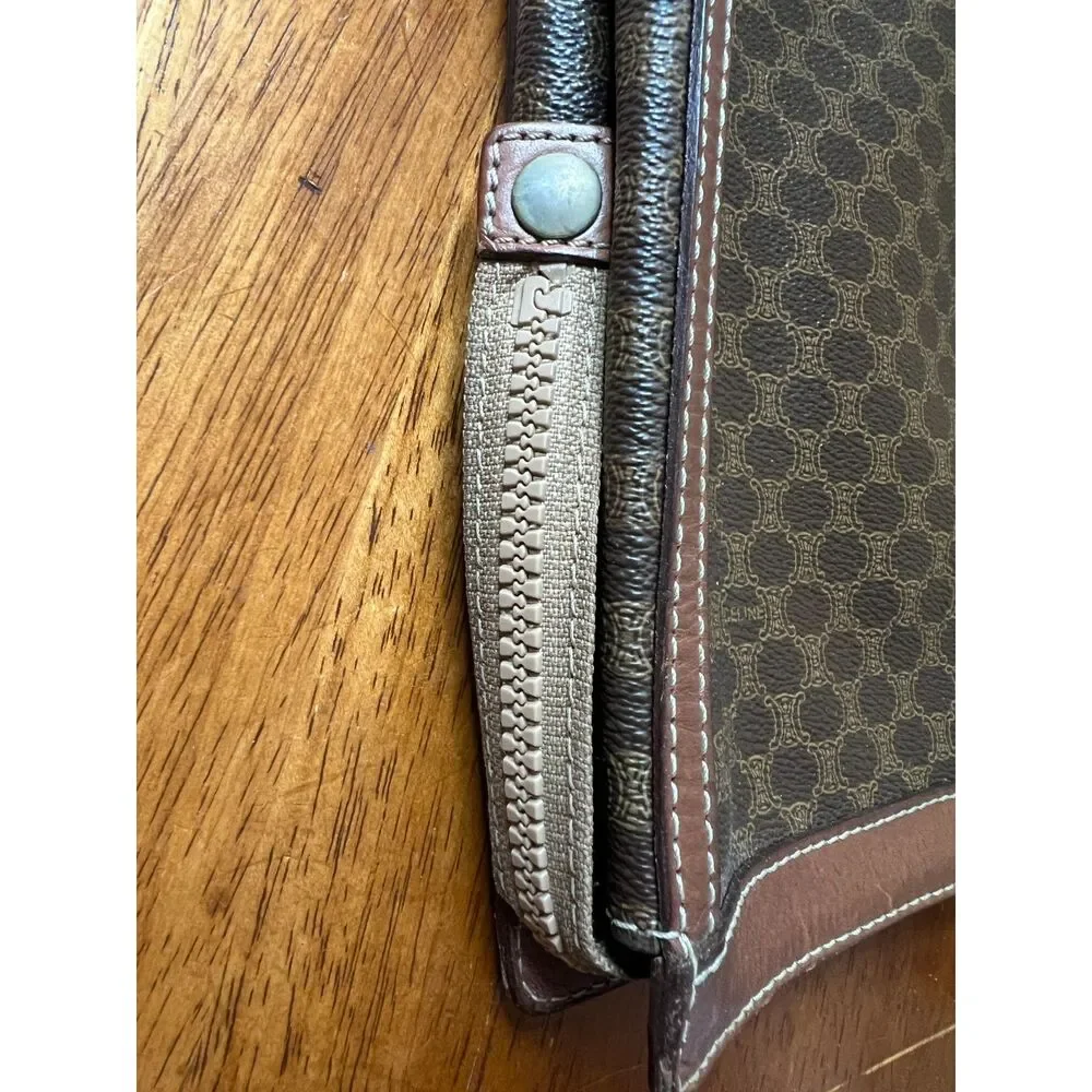CELINE Vintage Triomphe Macadam Portfolio Document Bag